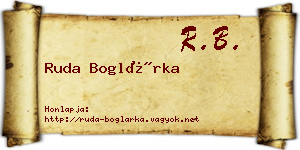 Ruda Boglárka névjegykártya